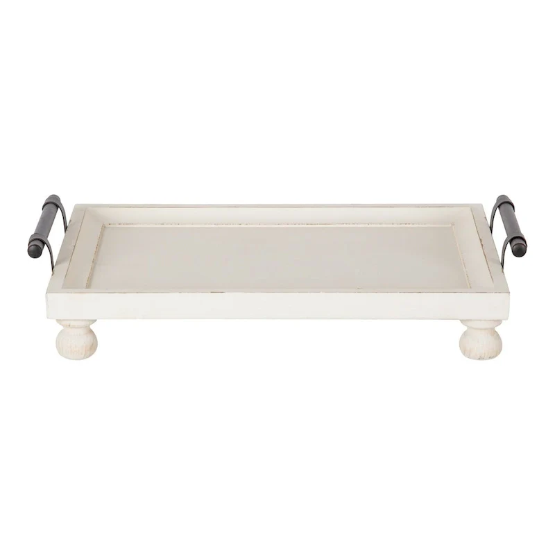 Kate and Laurel Bruillet Wooden Footed Tray - 12x16