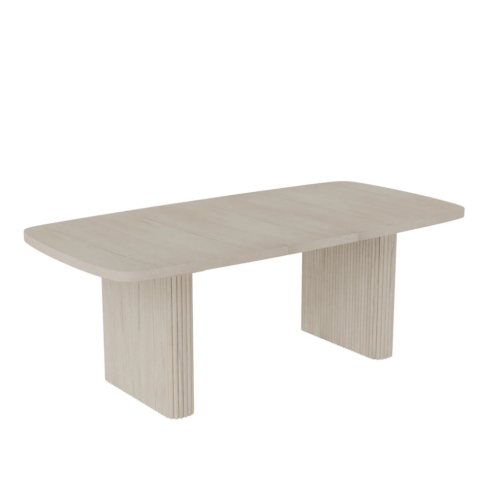 Carrie White Wash Extension Dining Table