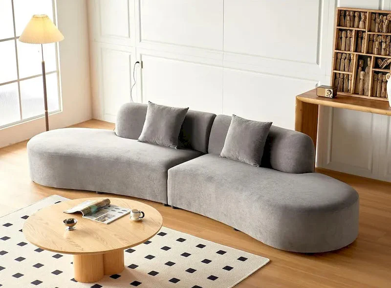 132.3 inch Large Half Moon Curved Sectional Sofa
