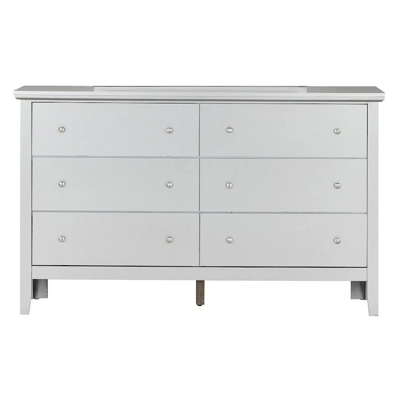 6-Drawer Dresser — White / Silver Champagne / Black / Espresso