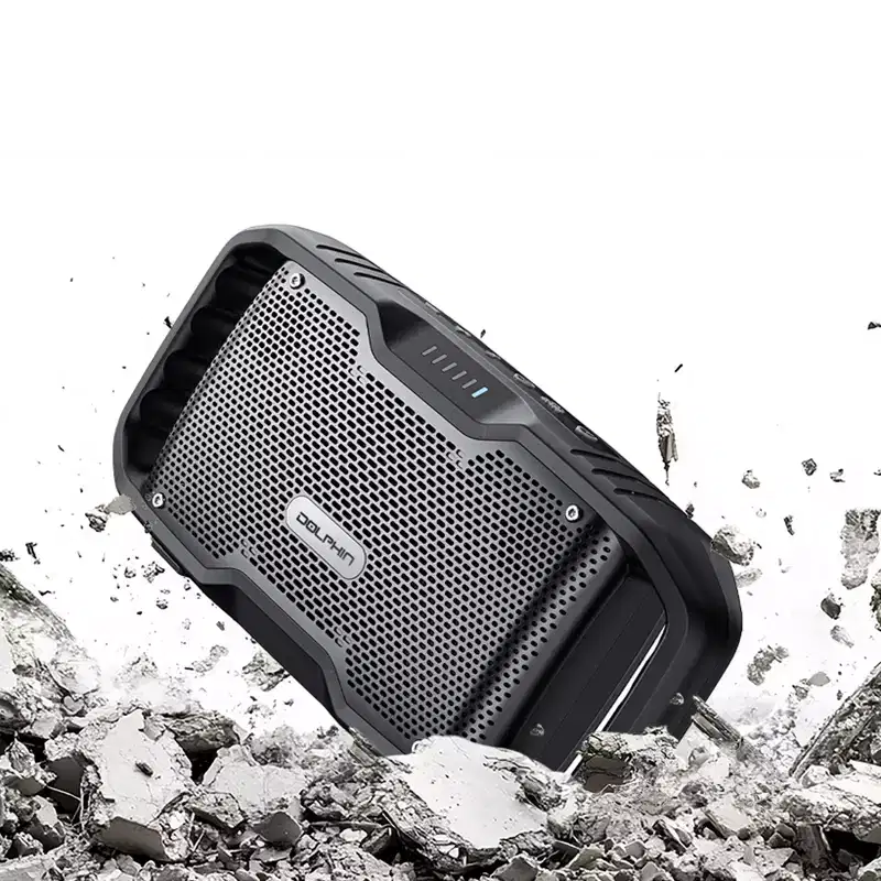 Dolphin Audio 70-Watt Bluetooth Rechargeable SOUNDBYTE 100 Waterproof Portable Speaker with Dual 3-In. Woofers and Power Bank