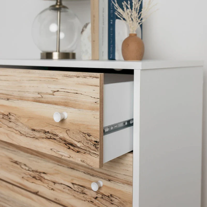 Dark Brown/Natural & White/Natural & Brown/Black 2-Tone Drawer Chest – 3/4/5 Drawer