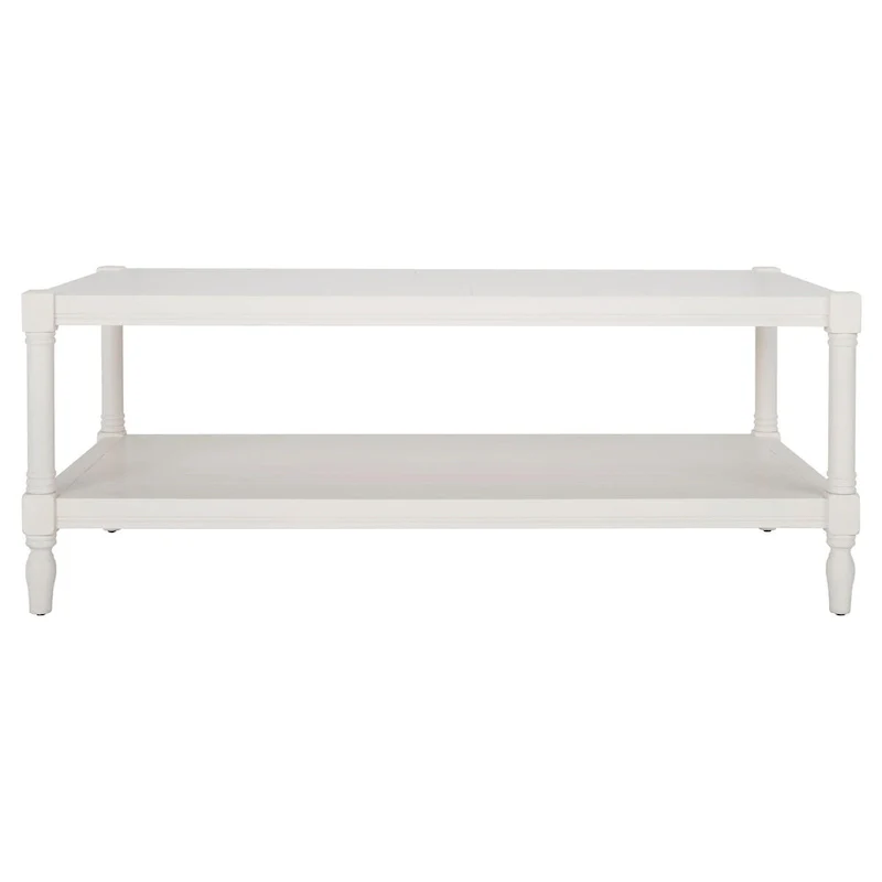 White Pine Spindle-Leg Coffee Table with Lower Shelf