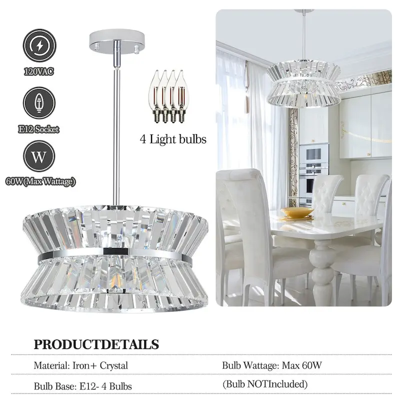LARGE CHANDELIER CRYSTAL LAMP Modern AND LUXURIOUS STYLE