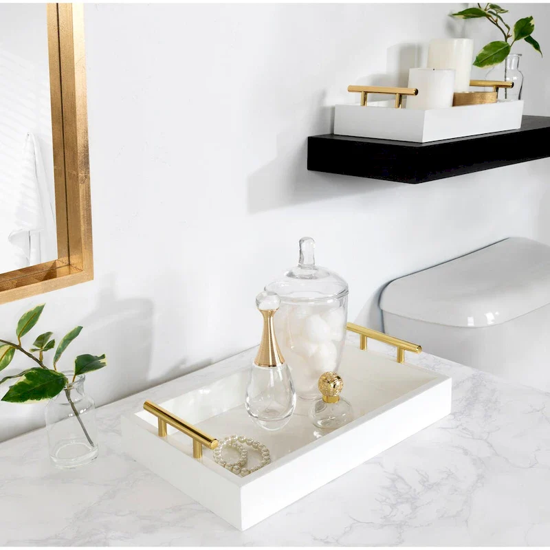 Kate and Laurel Lipton Rectangle Wood Tray Set - 2 Piece