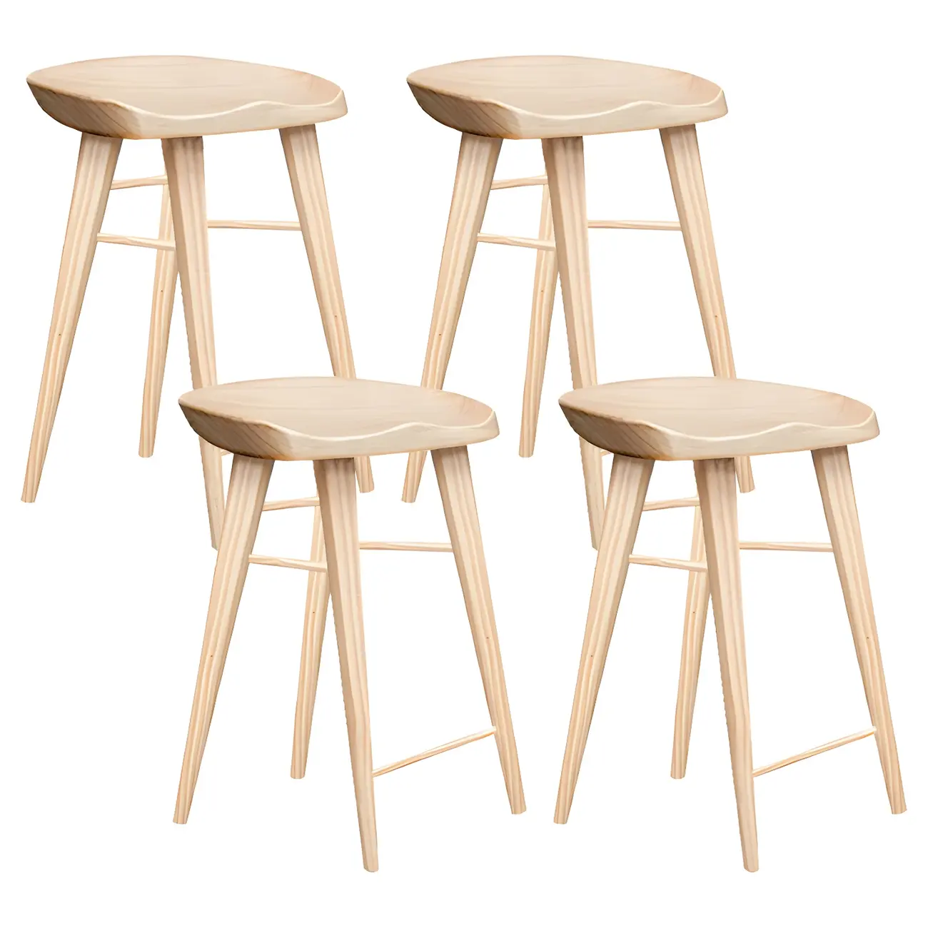 Counter Height Modern Wood Backless Bar Stool