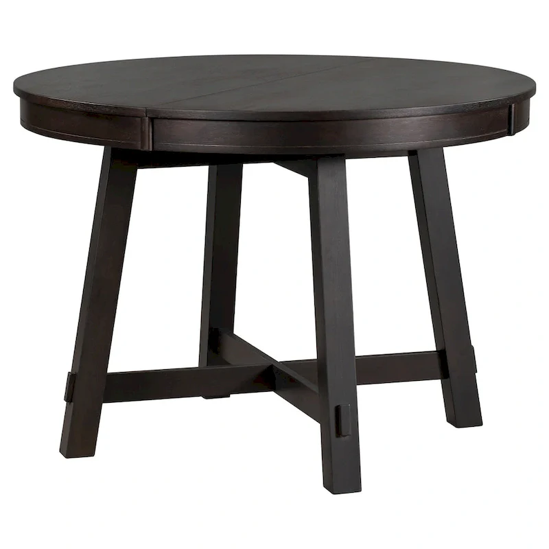 Farmhouse Round Extendable Dining Table with 16   Leaf Wood Kitchen Table