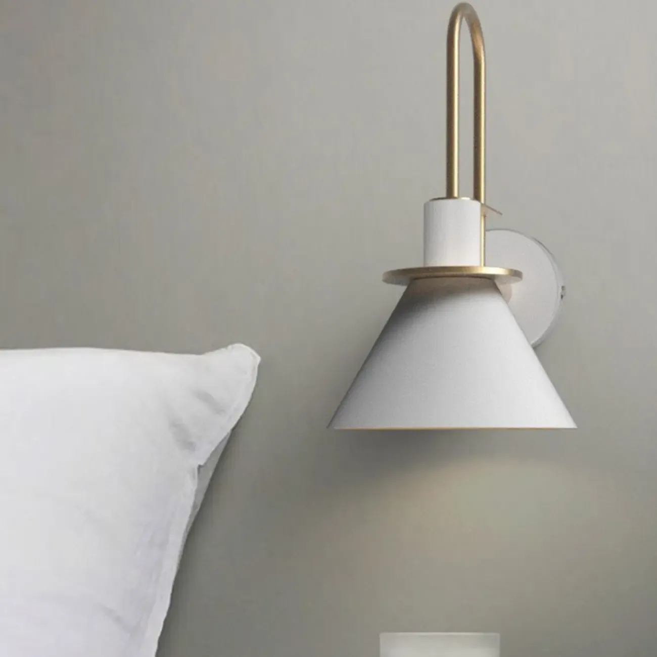 Modern 1-Light Cone Bath Vanity Light with Iron Shade