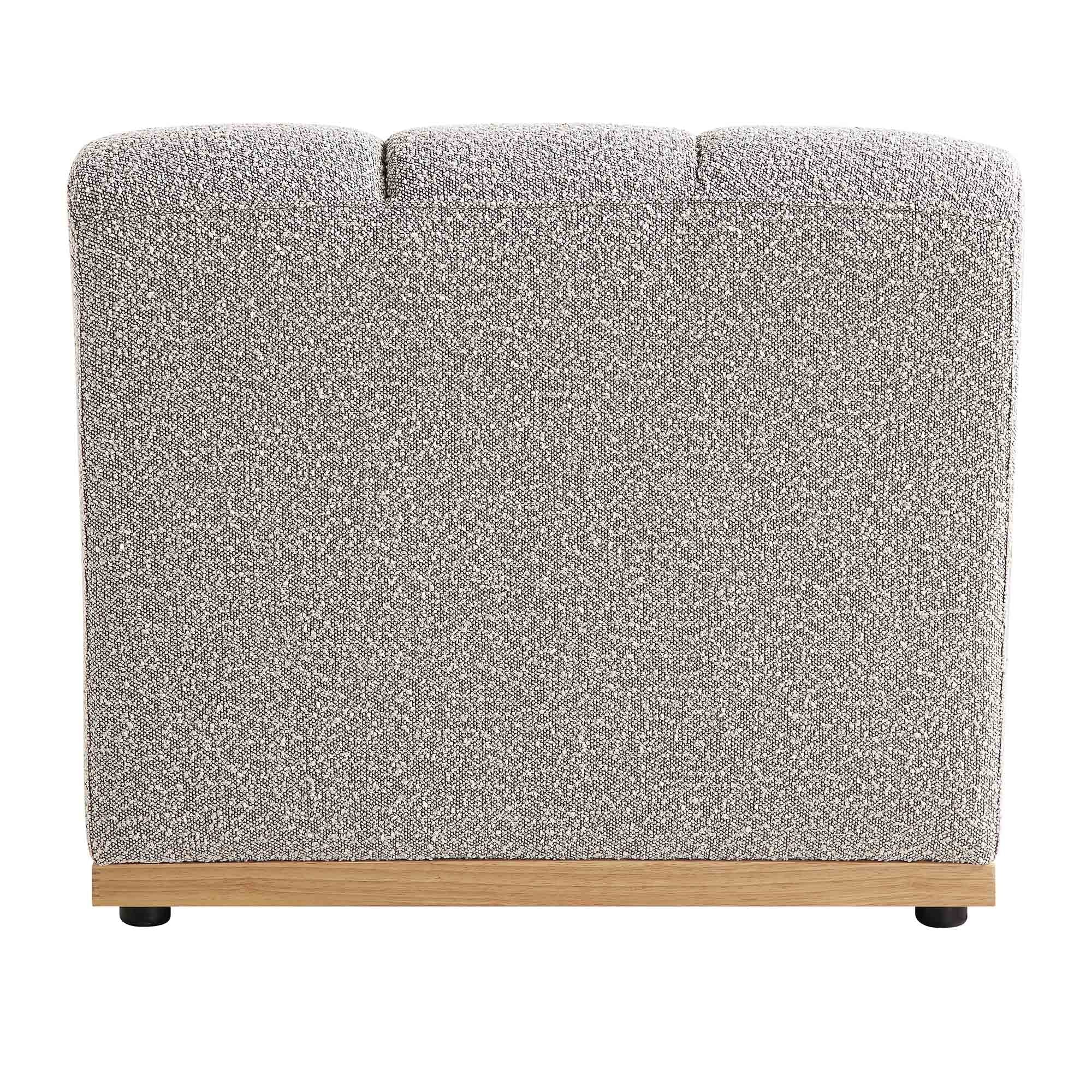 Taupe Boucle Sectional Sofa, 1-Seater Armless Sofa