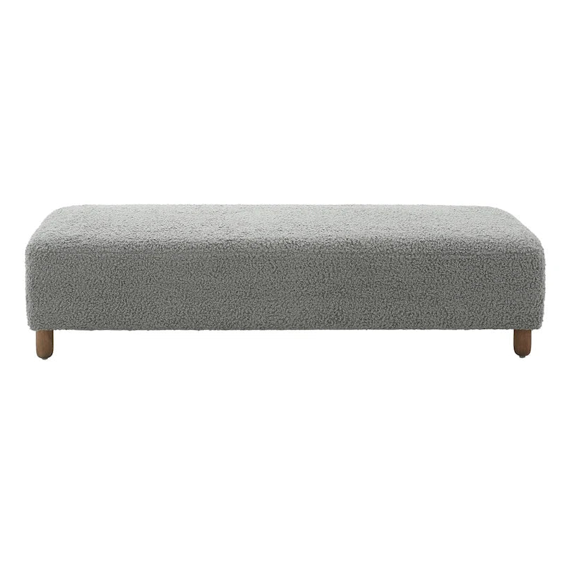 Fabric Upholstered Ottoman Bench with Wood Frame