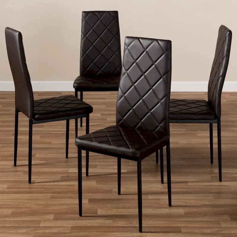 Modern Faux Leather Dining Chair 4-Piece Set by Baxton Studio