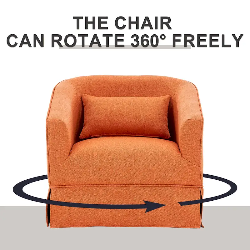 Swivel Barrel Chair With Ottoman