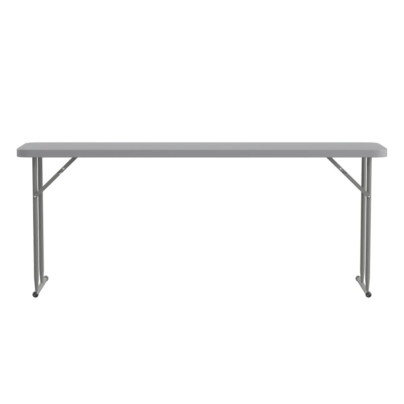 6-Foot Rectangular Granite White Plastic Folding Training Table