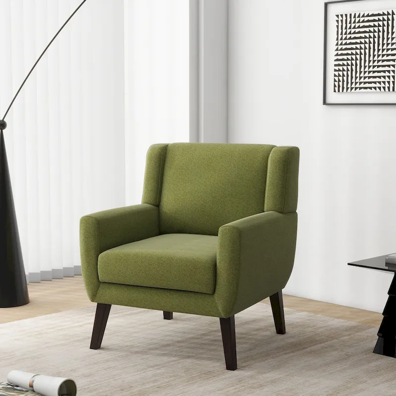 Wide Back Accent Chair with Wingback Design - Single Seater