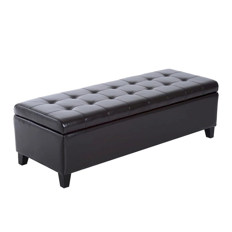 51-inch PU Leather Tufted Storage Ottoman Bench - 19*50.25*16