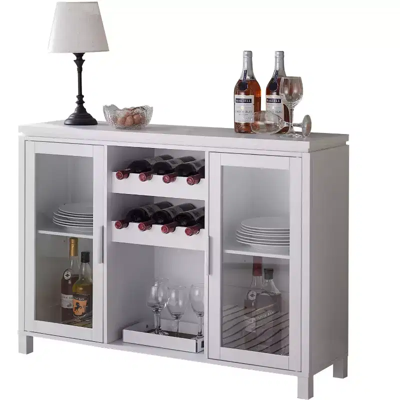 Kings Brand Furniture - Buffet Sideboard Wood Wine Rack Cabinet Table - Wood Wine Shelf & Freestanding Buffet Cabinet