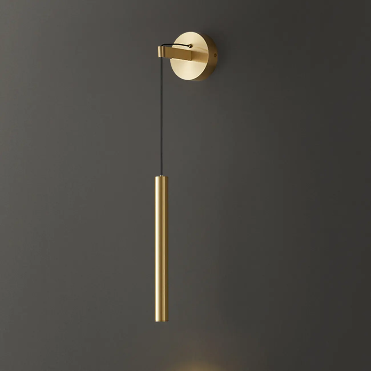 Elegant Gold Cylinder LED Wall Sconce with Crystal Deco