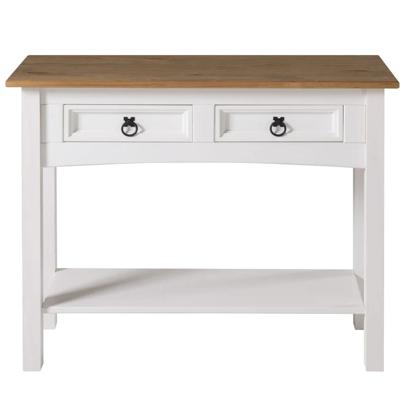 Wood Hall Table Console with 2 Drawers