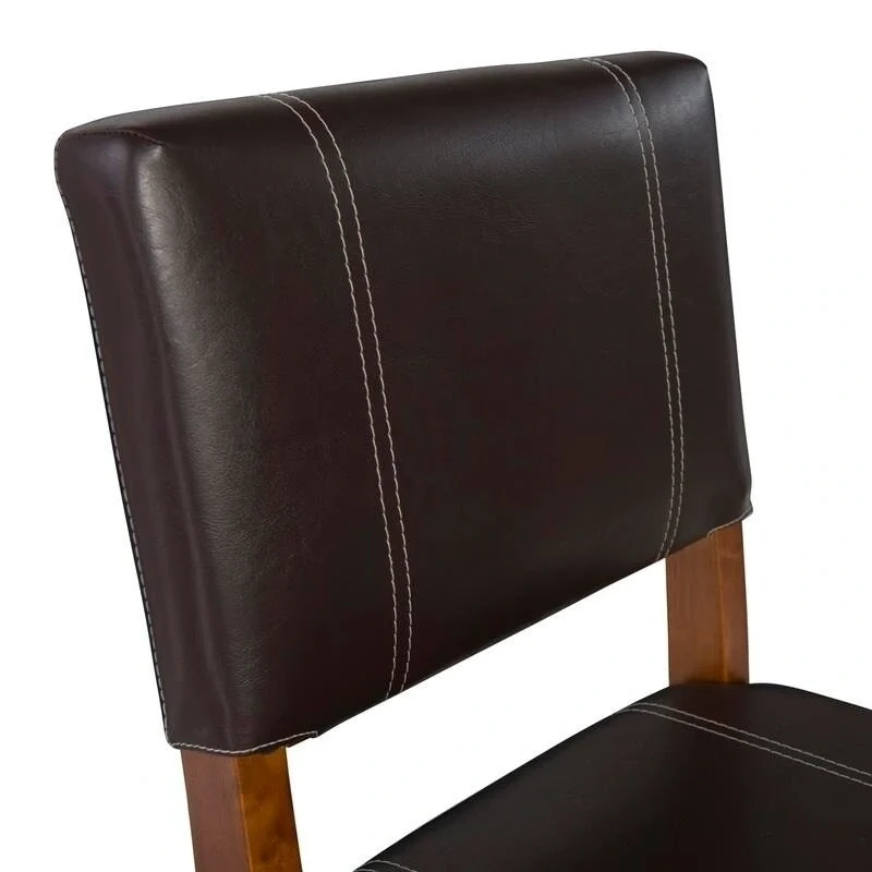 Linon Clover 24-inch Dark Brown Faux Leather Counter Stool
