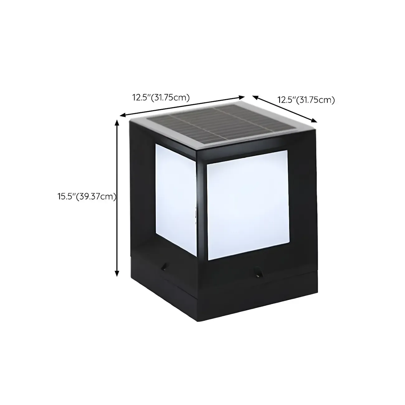 Simple Smooth Metal Cube Post Cap Light