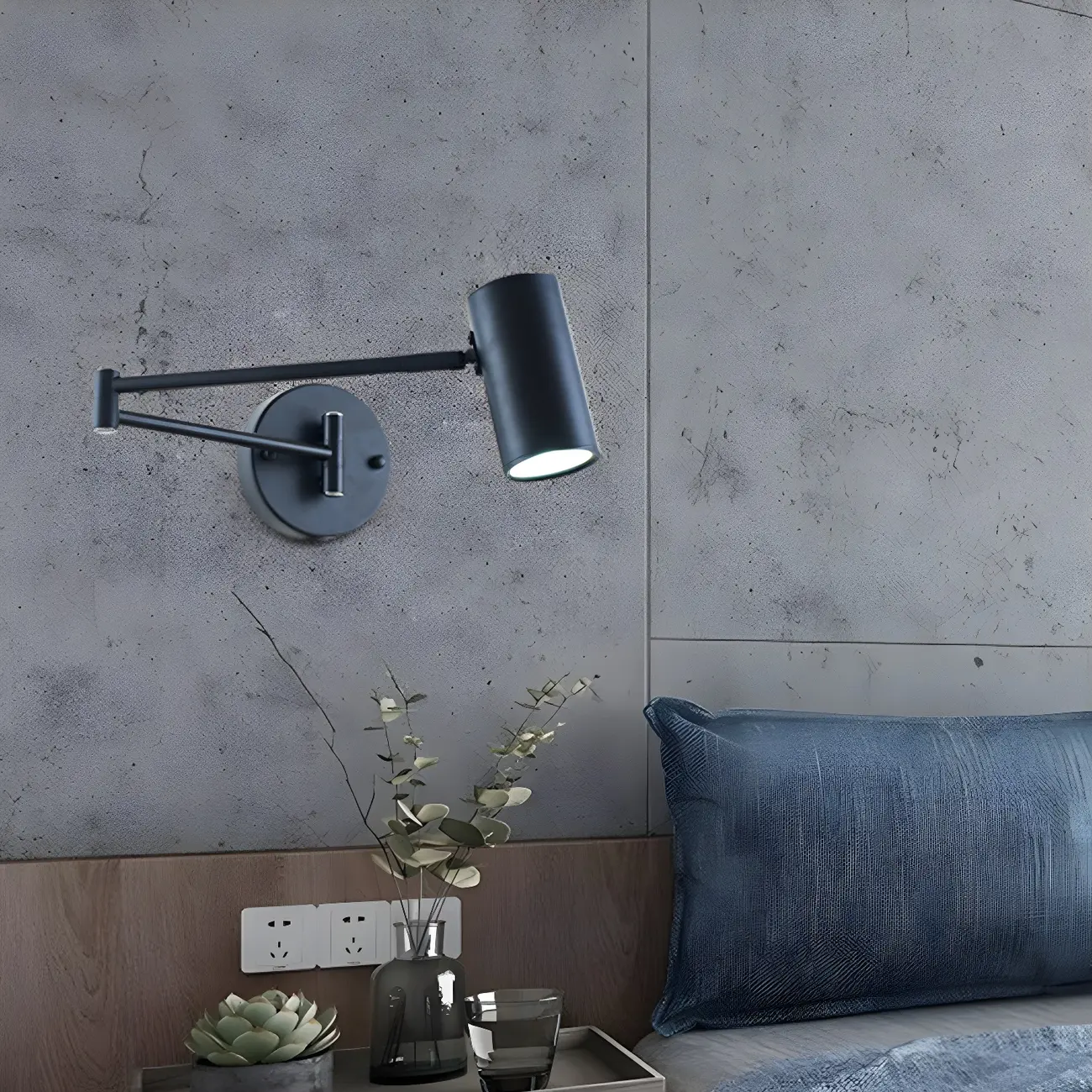 Modern Gold and Black Arm Swing Arm Wall Light