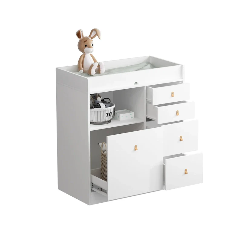 Modern Wooden Changing Dresser - Durable Construction, Baby Dresser