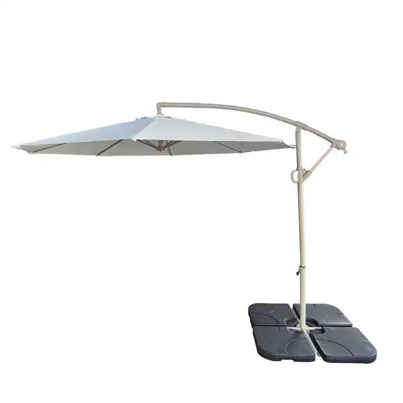 Okak 10FT Offset Patio Umbrella with Easy Tilt Adjustment and Crank, UV-Production Outdoor Umbrella, Parasol Umbrella for Deck, Pool