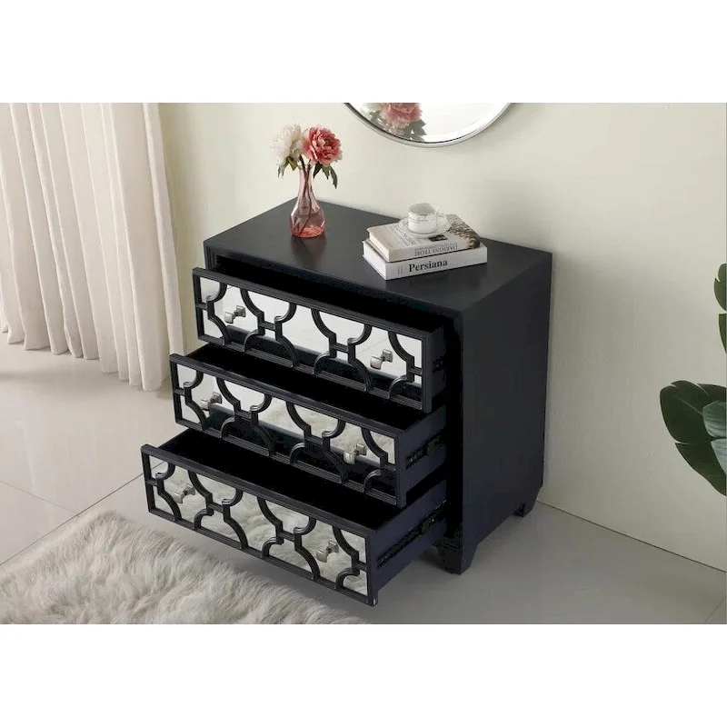 3-Drawer Dresser with Lattice Fretwork - 32 Wide