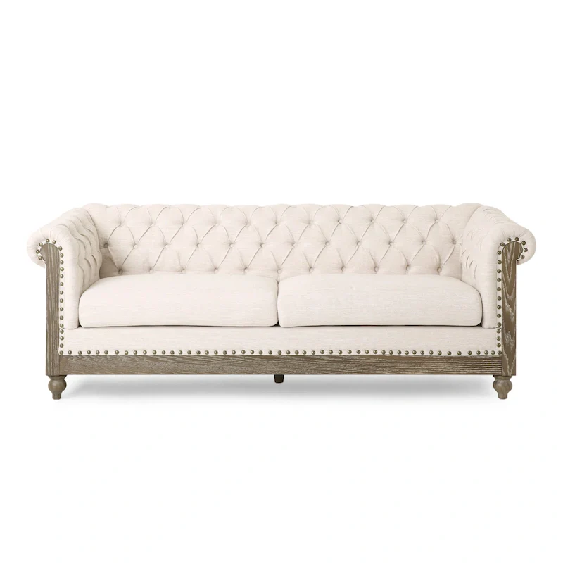 Castalia Nailhead Trim Chesterfield Sofa by Christopher Knight Home - 78.75 L x 33.50 W x 28.00 H