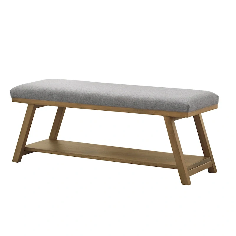 Solid Wood Shoe Bench with Cushion Entryway Shoe Bench