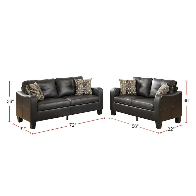 2 Piece Sofa Set with Accent Pillows