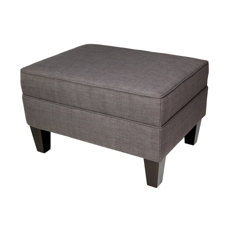 MJL Furniture Parker Fabric Upholstered Square Welted Ottoman
