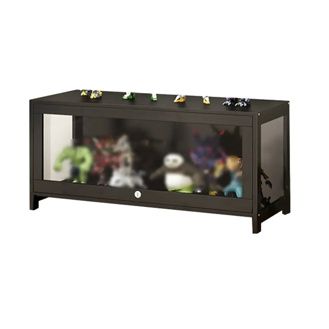 Living Room Modern Black Glass Figurine Display Cabinet