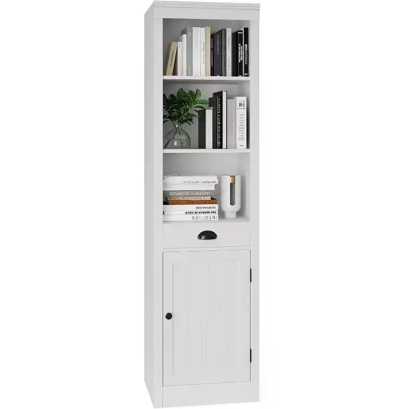 71 Tall Bookcase Bookshelf with Cabinet, 3-Shelf Bookshelf & Storage Cabinet, Sideboard , Modern Book Shelf for Living Room, Office