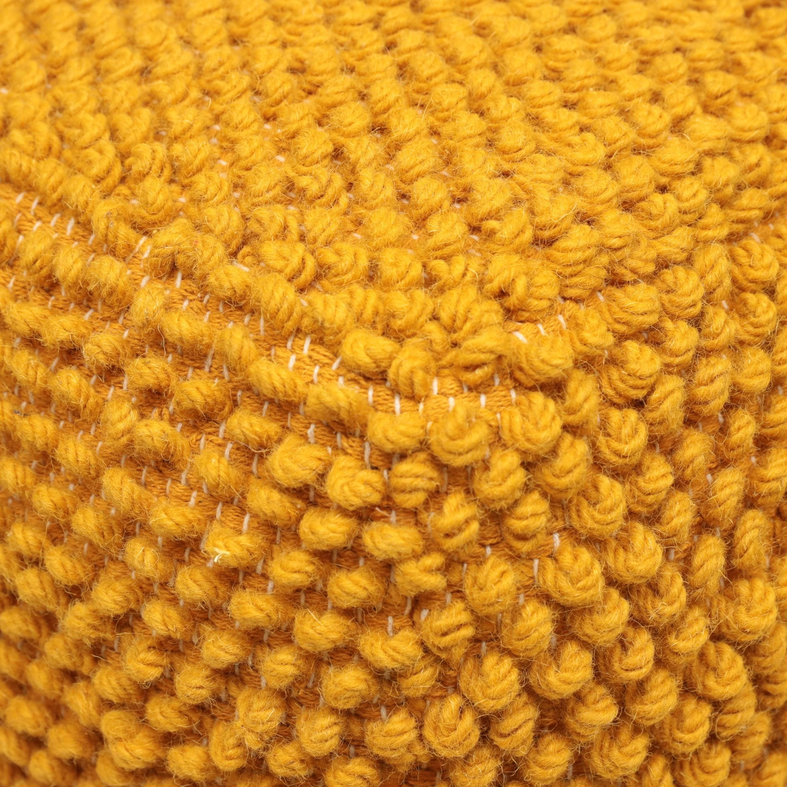 Boho Handcrafted Tufted Fabric Cube Pouf - NH202513