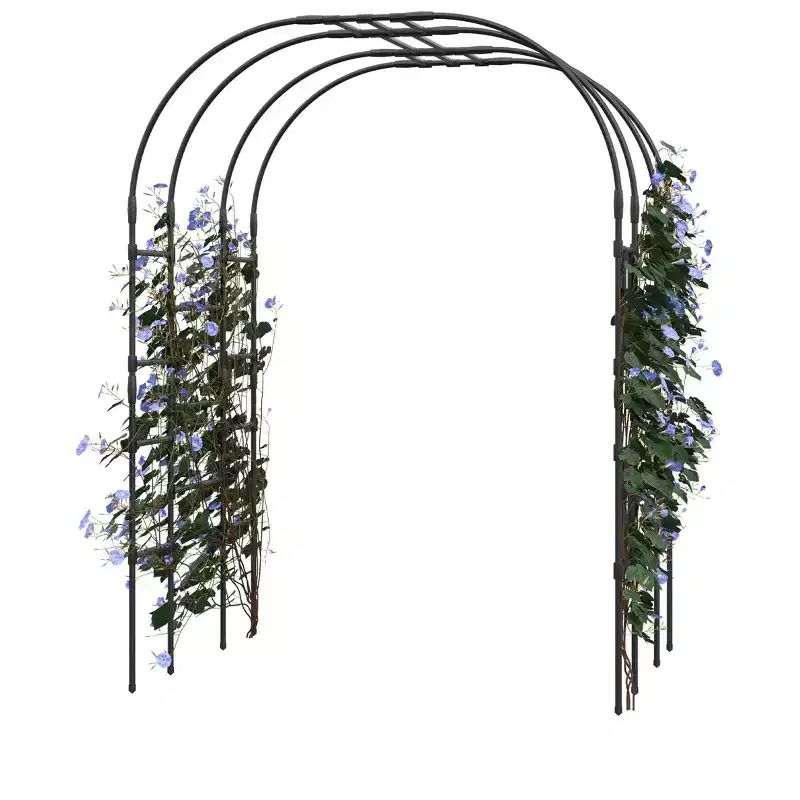 Garden Arch Trellis, Metal Core Trellis for Climbing Plants Outdoor, Tall Archway Tunnel Plant Support for Vine Cucumber Tomato Grape Climbing Plants