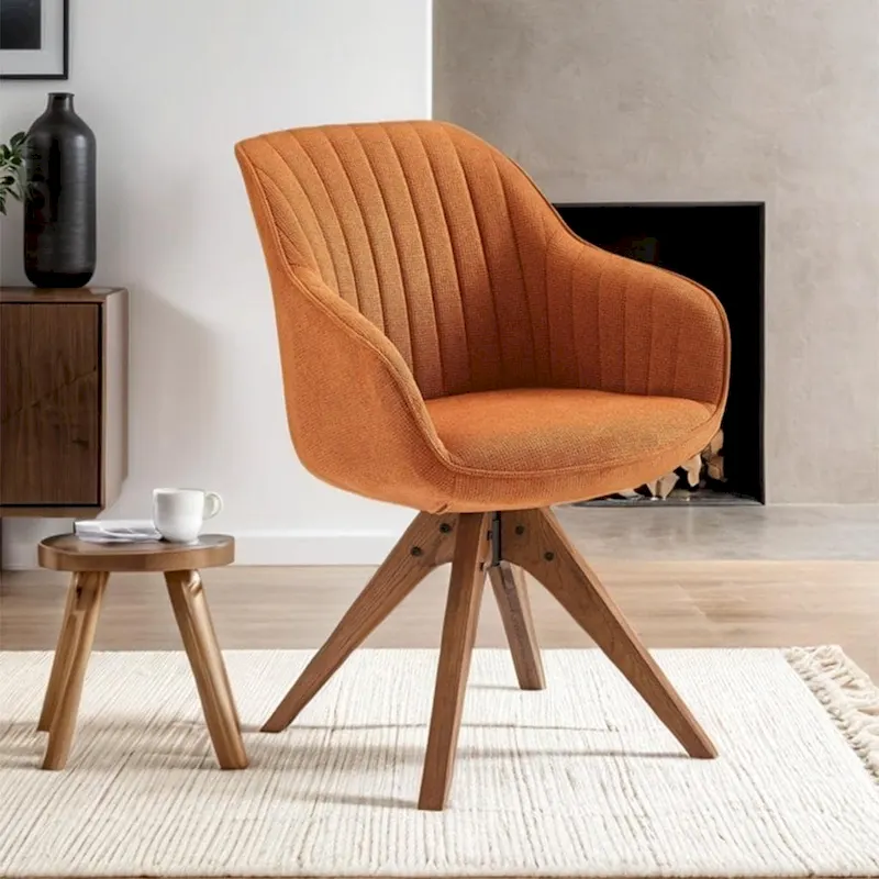 Art Leon Modern Wood Swivel Chair with Oak Legs