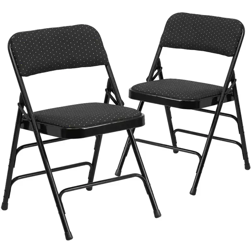 Emma and Oliver 2 Pack Home & Office Party Events Fabric Padded Metal Folding Chair