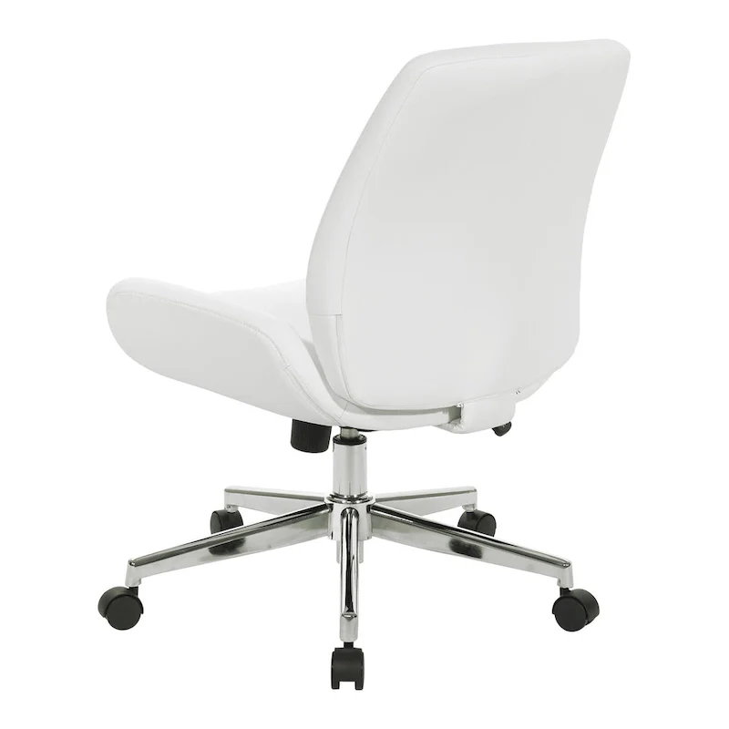 Office Chair with Faux Leather and Chrome Finish Base