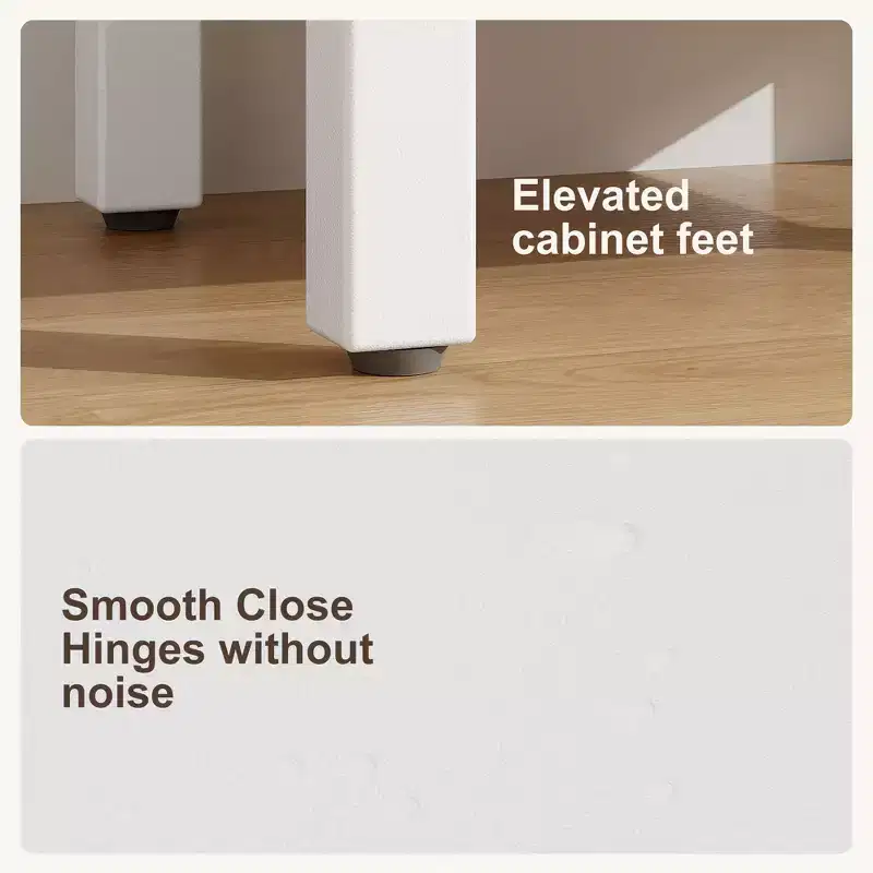 Space-Saving Modern Bathroom Vanity with basin - 16 Inch Freestanding Wooden Cabinet, Metal Handle, Farmhouse Style, Easy Assembly