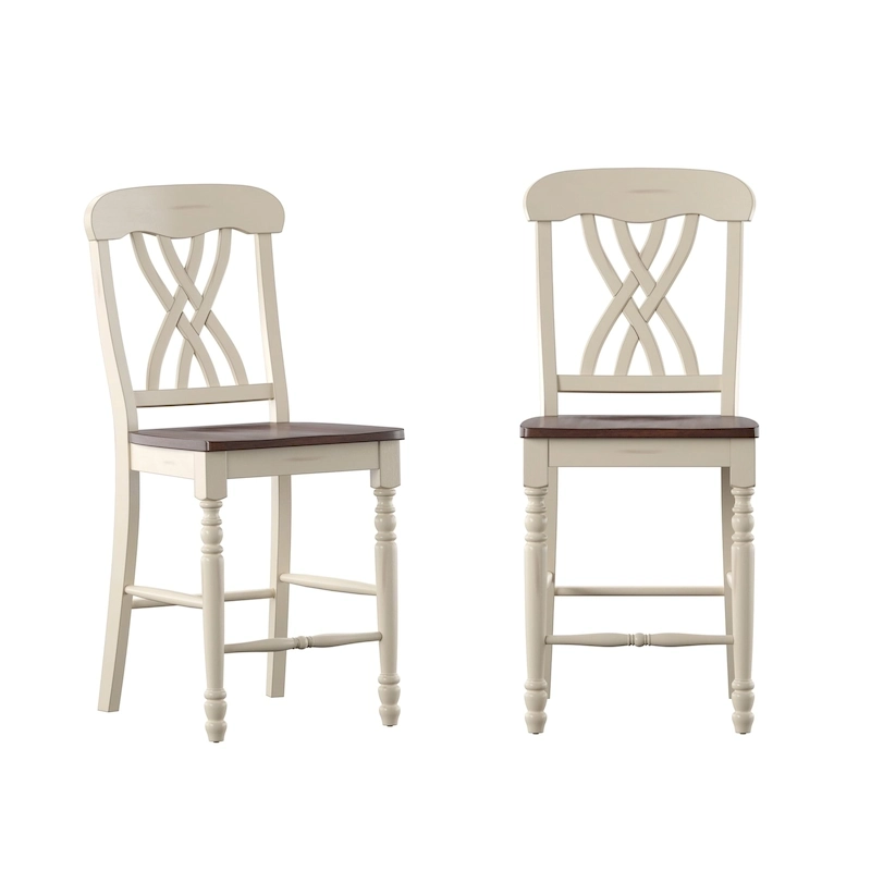 Brunico Two-Tone Counter Height Chairs (Set of 2)
