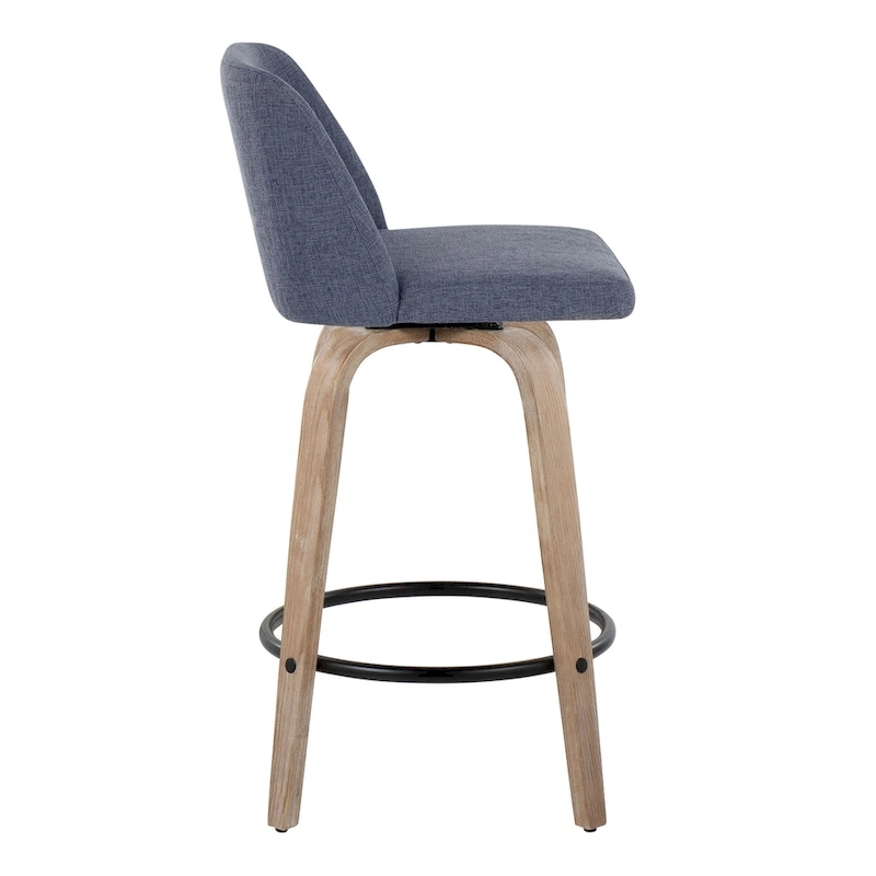 Carson Carrington Vallberga 26  Fixed-Height Counter Stool With Whitewashed Wood Base (Set of 2)