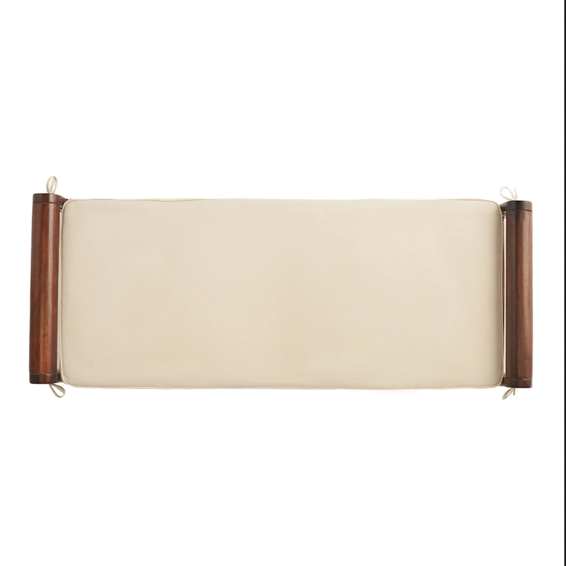 Nelson Rustic Acacia Wood Bench with Cushion by Christopher Knight Home