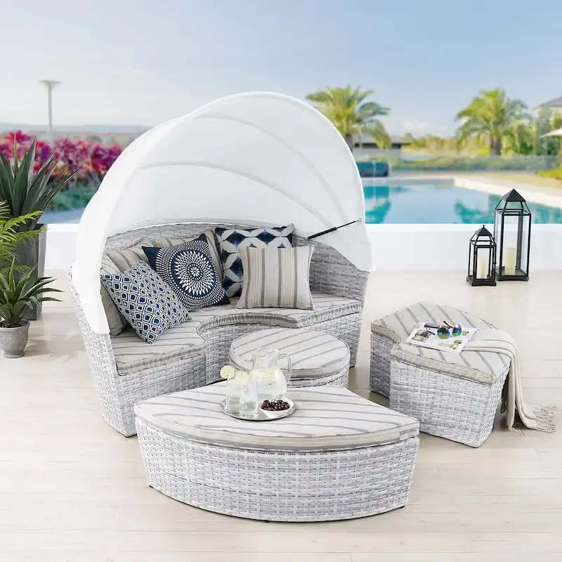 Scottsdale Canopy Sunbrella Outdoor Patio Daybed