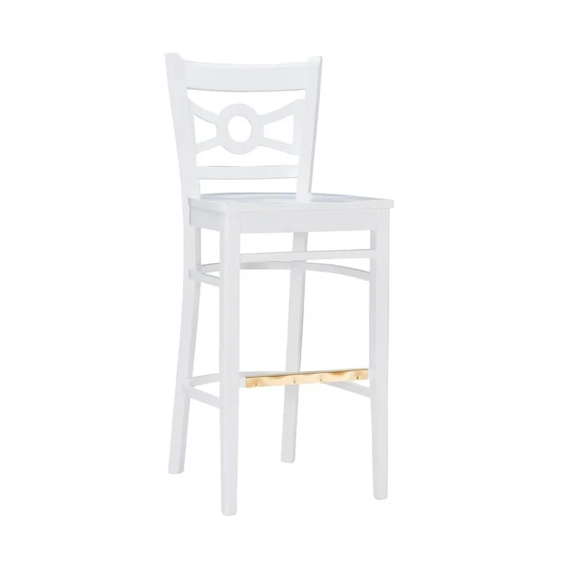 White / White+Navy Crossed-Back Barstool, Set of 2