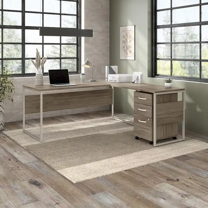 Hybrid 72W L Shaped Table Desk with Drawers by Bush Business Furniture