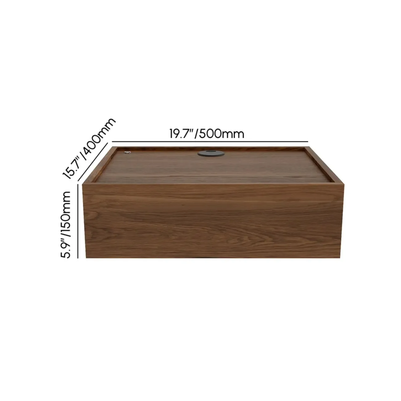 LED Wireless Charging Walnut Floating Nightstand Set of 2