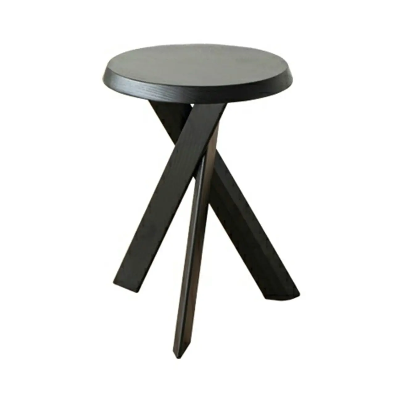 Modern Round Wood Side Table with Cross Legs