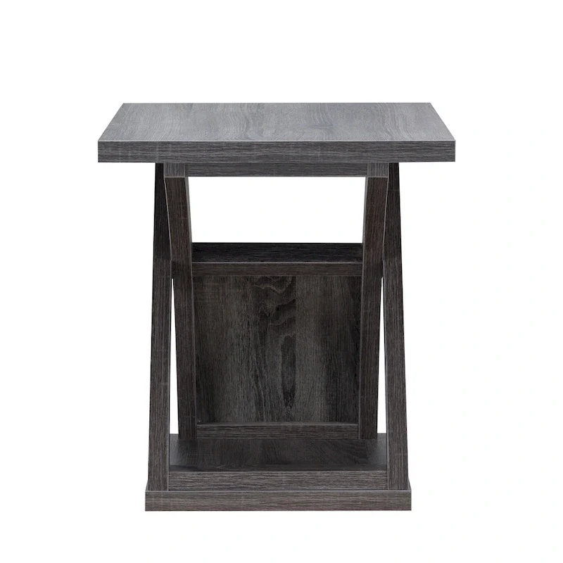 DH BASIC Transitional Distressed Grey 22-inch 1-Shelf End Table by Denhour