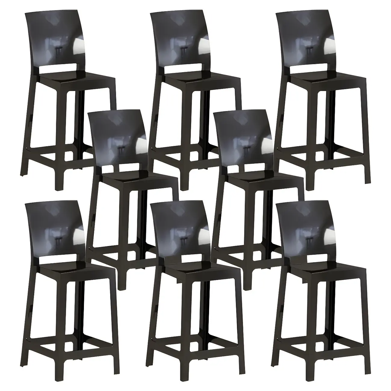 Modern Acrylic Smooth Elegant Circular Backrest Bar Stool